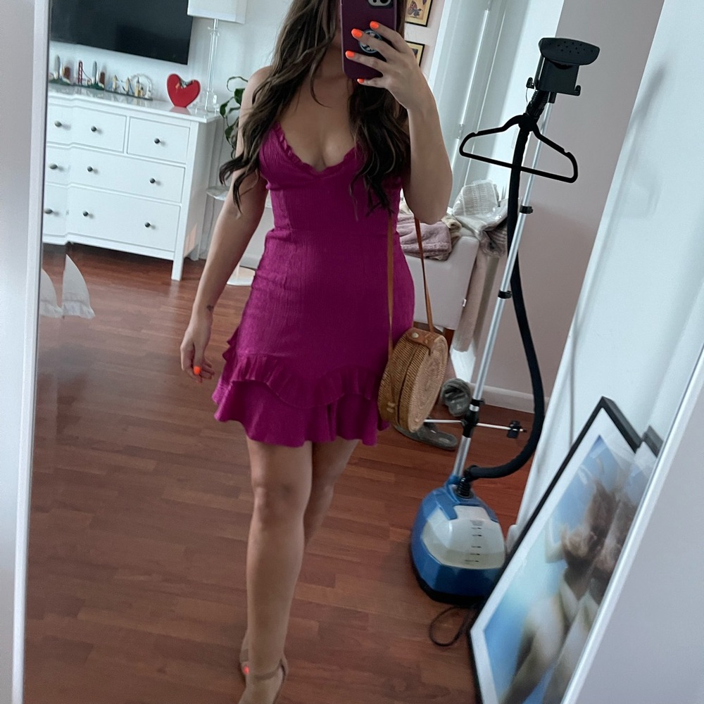 Saints + Secrets purple mini dress